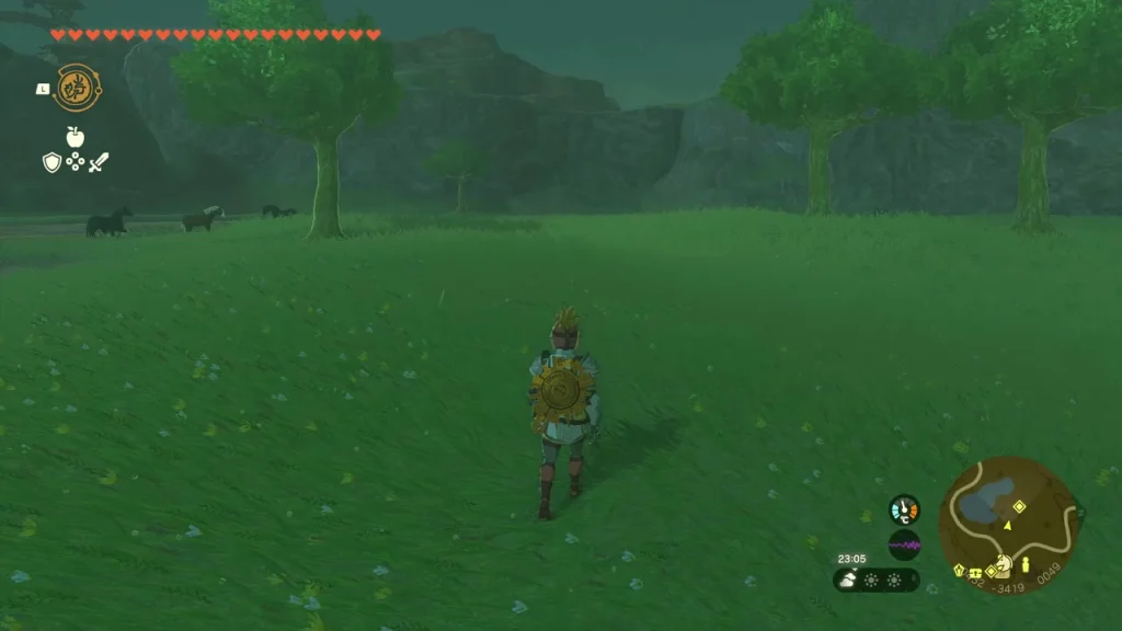 Grassy Fural Plain at night northwest of Highland Stable