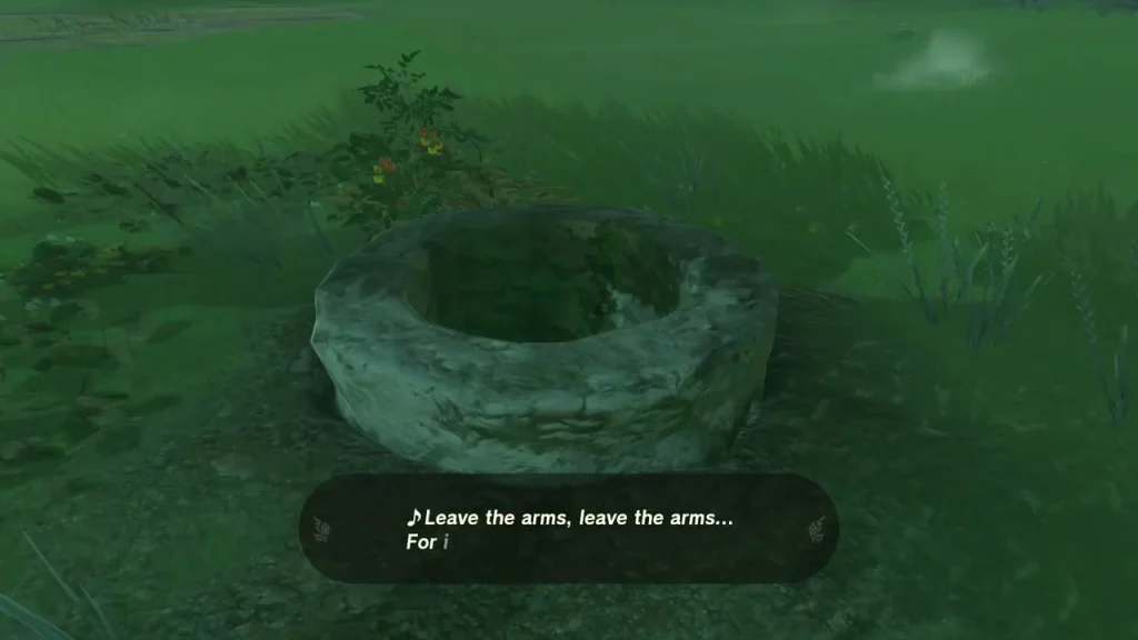 Round stone well in the grass of Fural Plain