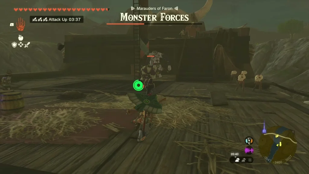 Link and the squad on the wooden deck of the monster ship