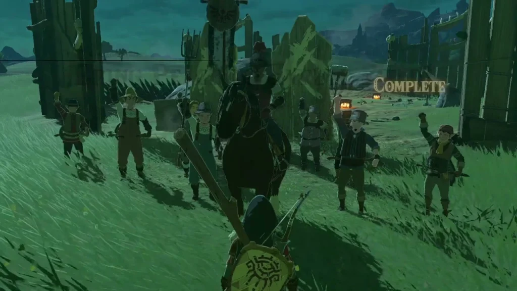 Hoz and the monster-control crew gathered at the cleared camp after the fight