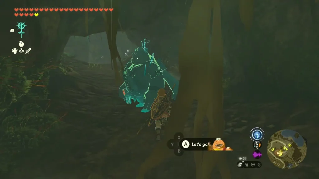 Retsam Forest Cave interior with the sensor icon active