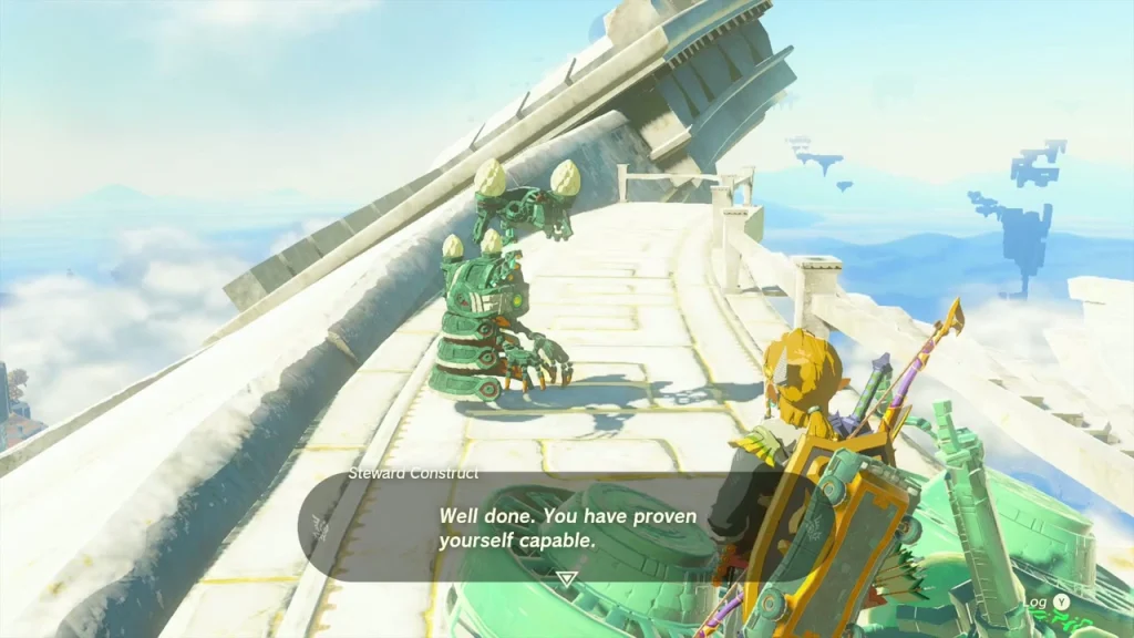 Steward Construct on the temple roof congratulating you Steward Construct on the temple roof congratulating you
