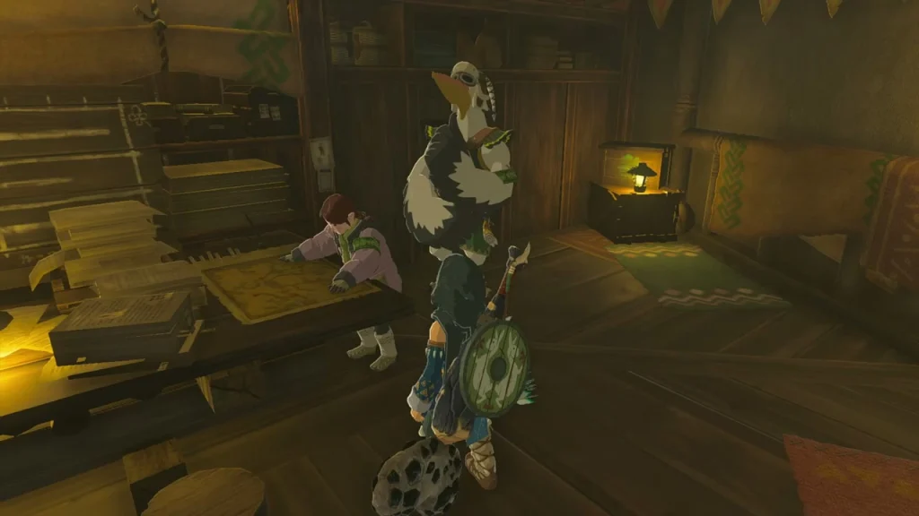 Lucky Clover Gazette interior with Traysi at her desk and Penn the Rito Lucky Clover Gazette interior with Traysi at her desk and Penn the Rito