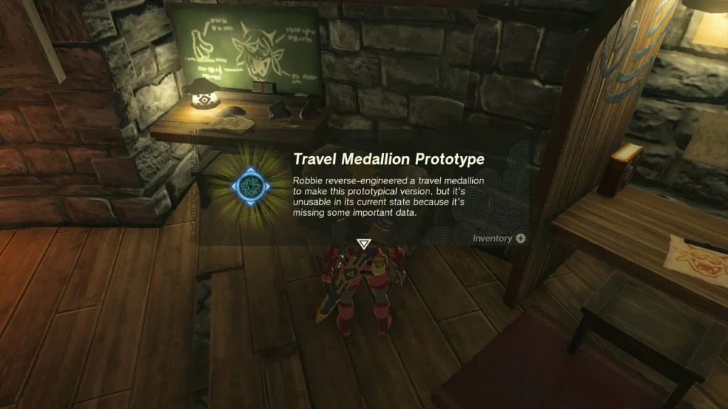 Travel Medallion Prototype item box shown after picking it up from the chest Travel Medallion Prototype item box shown after picking it up from the chest