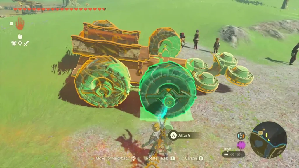 Finished wagon craft with large wheels and fans ready for the river