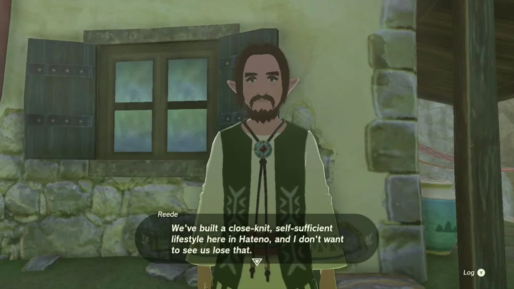 Reede in a green vest giving his candidate speech by the stone wall Reede in a green vest giving his candidate speech by the stone wall