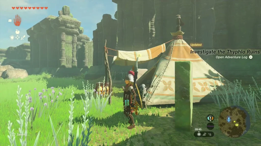 Zonai Survey Team tent with a monolith beside it in Thyphlo Ruins Zonai Survey Team tent with a monolith beside it in Thyphlo Ruins