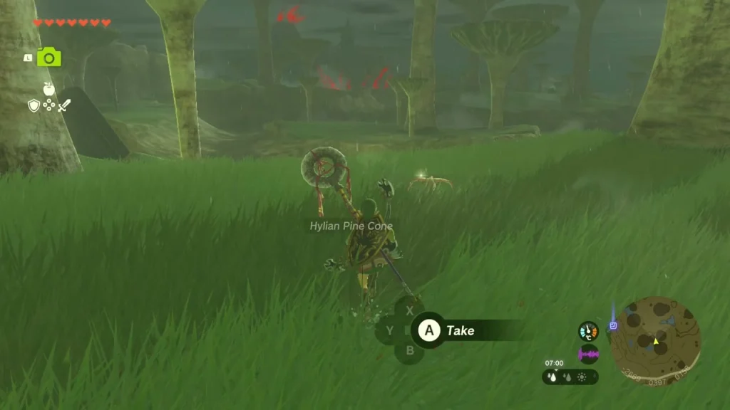 Hylian Pine Cone ready to pick up in tall grass Hylian Pine Cone ready to pick up in tall grass