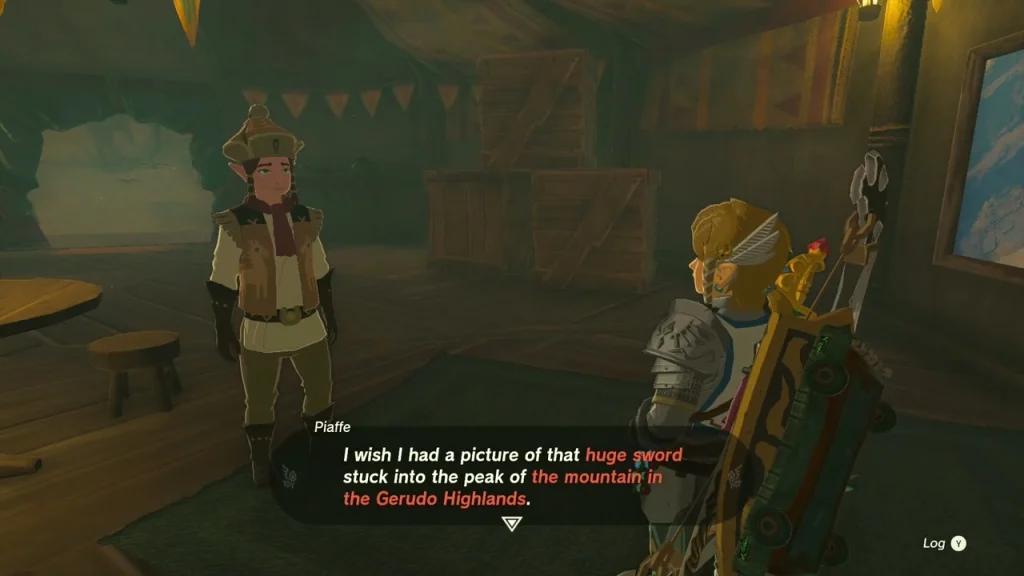 Piaffe speaking about the huge sword at the stable table