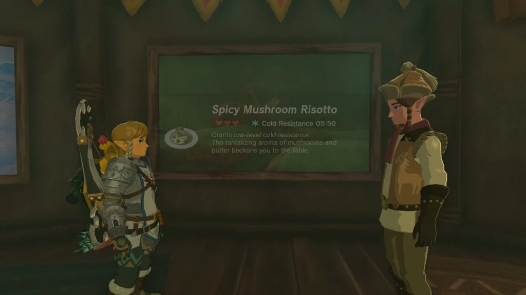 Spicy Mushroom Risotto on the stable wall board beside Piaffe