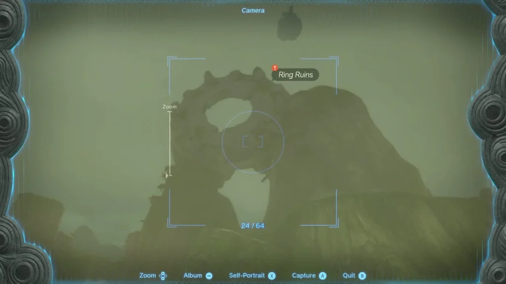Camera view of the Ring Ruins showing the full stone ring in frame Camera view of the Ring Ruins showing the full stone ring in frame
