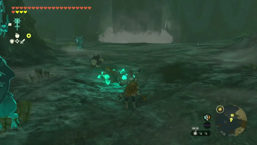Dark water room below the hole where the Stone Talus waits