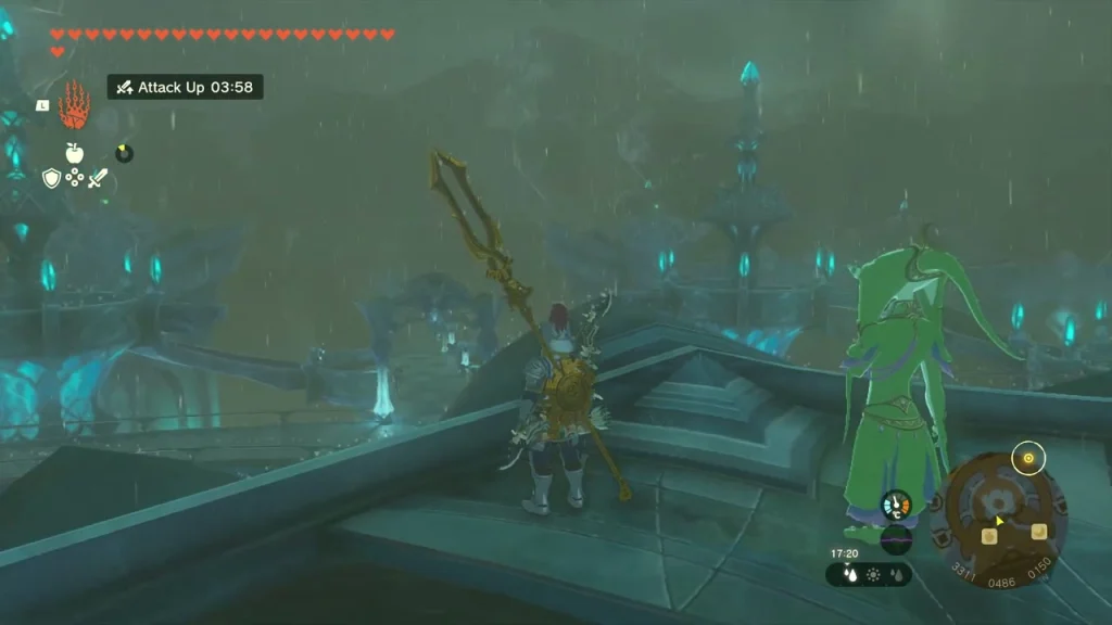 Zora's Domain plaza at night where Yona waits