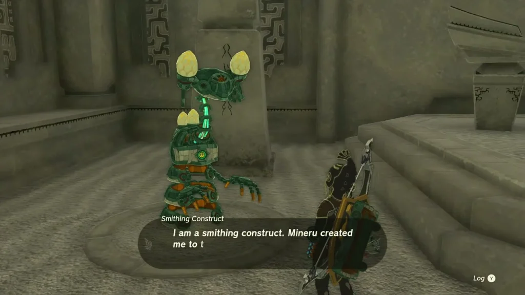 Smithing Construct close to the Mining Construct on the temple steps