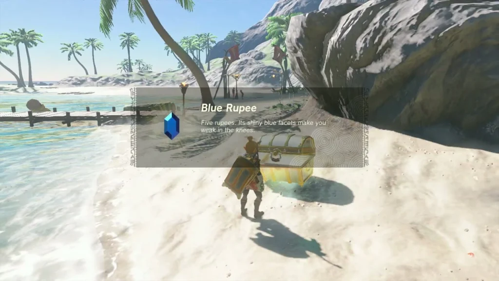 Blue Rupee received from a chest on the beach Blue Rupee received from a chest on the beach