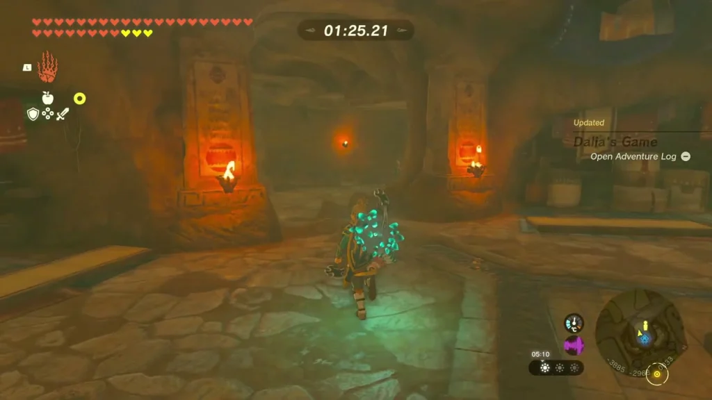 Gerudo Shelter hall with a countdown timer running
