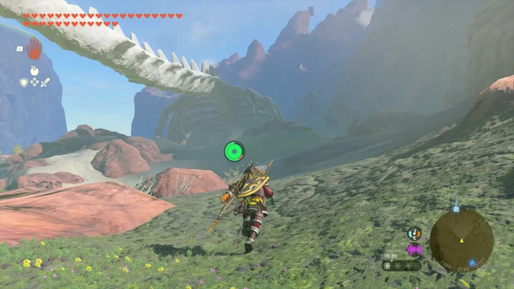 Long ribs of the Eldin Great Skeleton above a grassy slope Long ribs of the Eldin Great Skeleton above a grassy slope