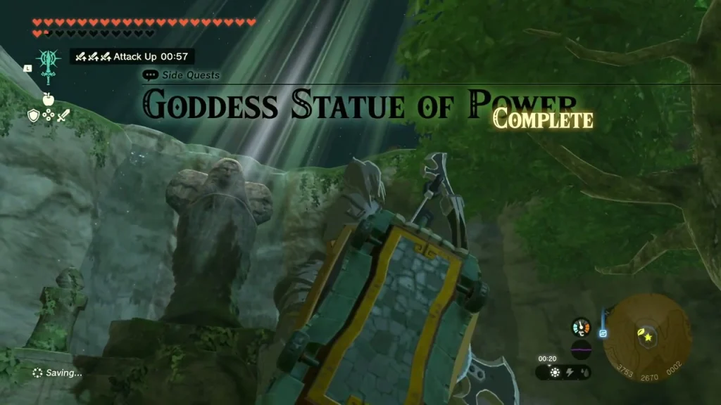 Goddess Statue of Power quest complete banner at the spring Goddess Statue of Power quest complete banner at the spring