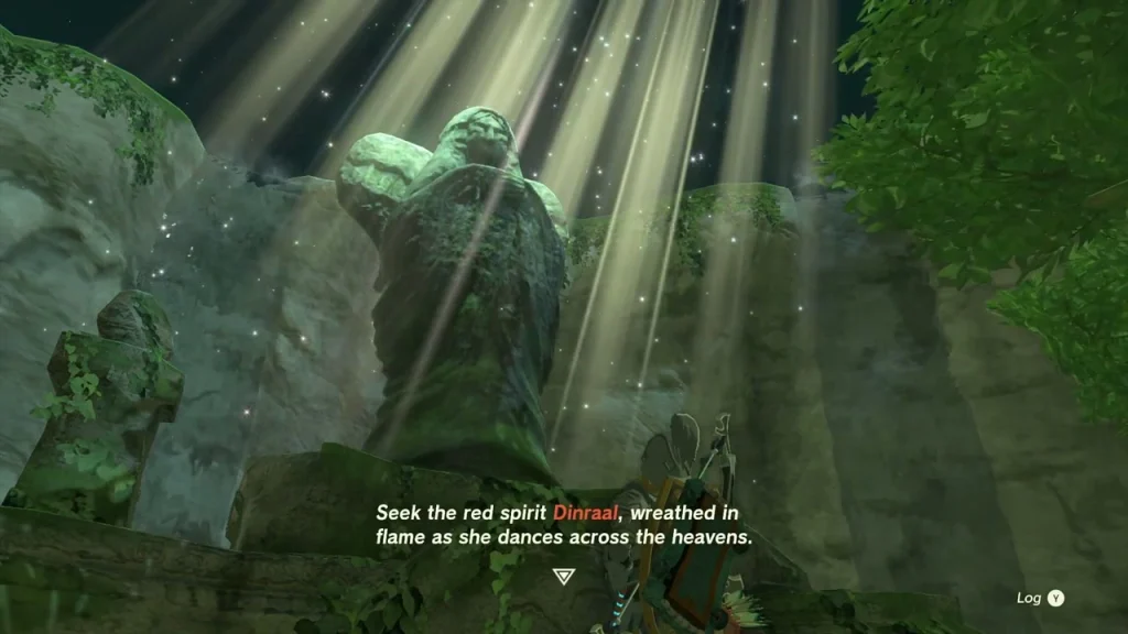 Goddess Statue lit by beams of light above the Spring of Power Goddess Statue lit by beams of light above the Spring of Power