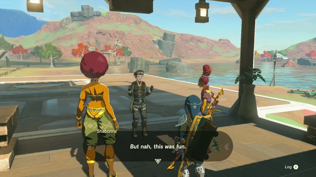 Shabonne and Tali talking on the Tarrey Town race pavilion