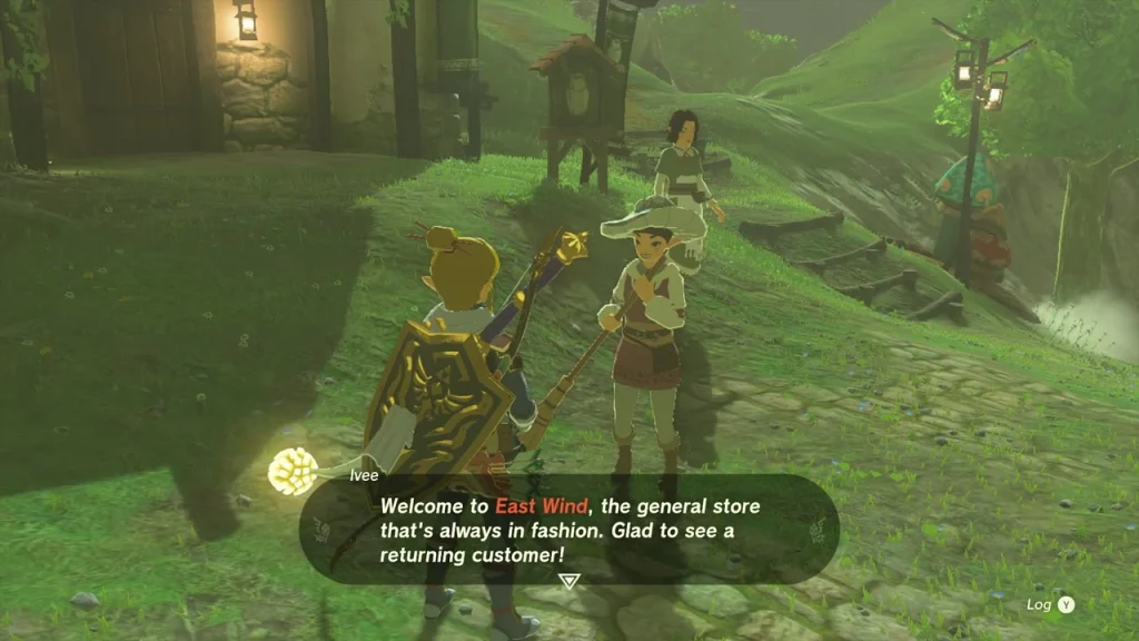 Ivee greeting customers at the East Wind general store