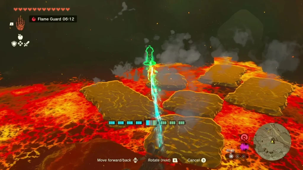 Stone slabs placed over a lava pool with Ultrahand Stone slabs placed over a lava pool with Ultrahand