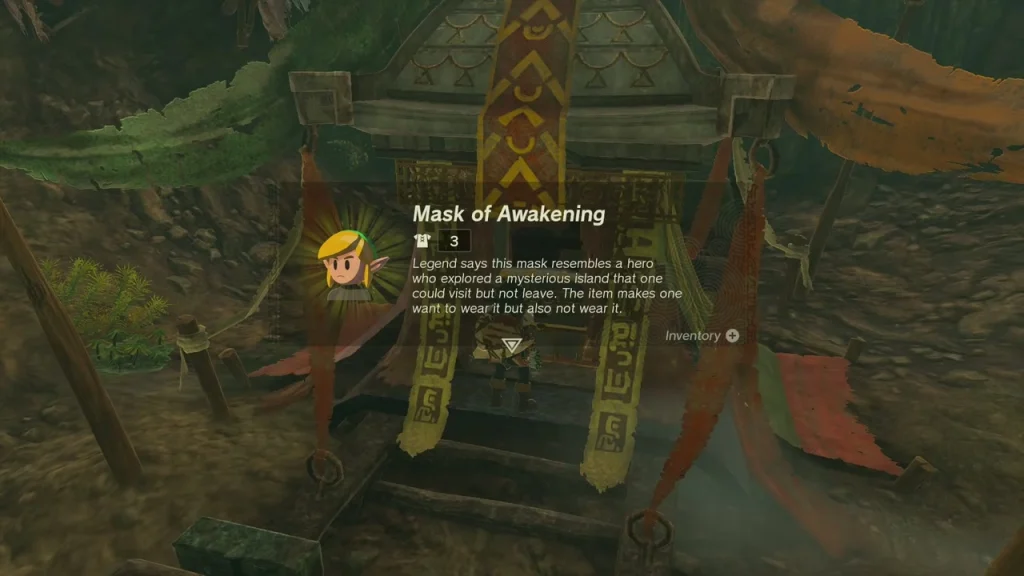 Mask of Awakening item box over the opened chest Mask of Awakening item box over the opened chest