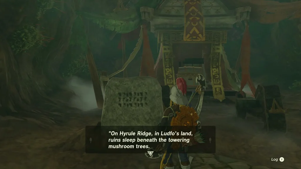 Tablet text about the ruins beneath the towering mushroom trees Tablet text about the ruins beneath the towering mushroom trees