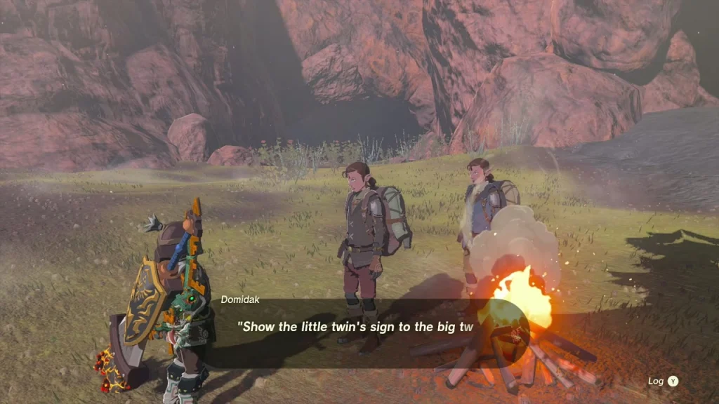 Domidak reading the twin duelists riddle by the campfire
