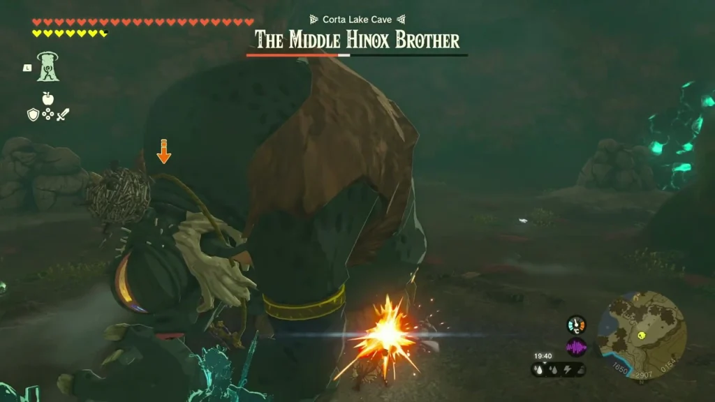 The Middle Hinox Brother with its health bar in Corta Lake Cave The Middle Hinox Brother with its health bar in Corta Lake Cave