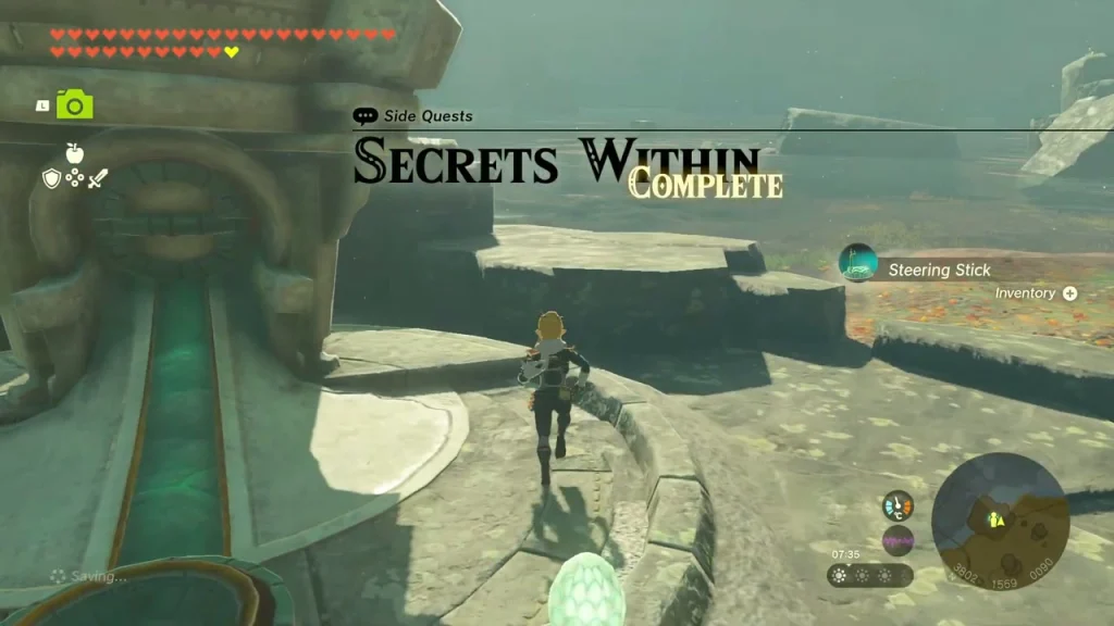 Secrets Within complete banner with a Steering Stick picked up beside the dispenser Secrets Within complete banner with a Steering Stick picked up beside the dispenser