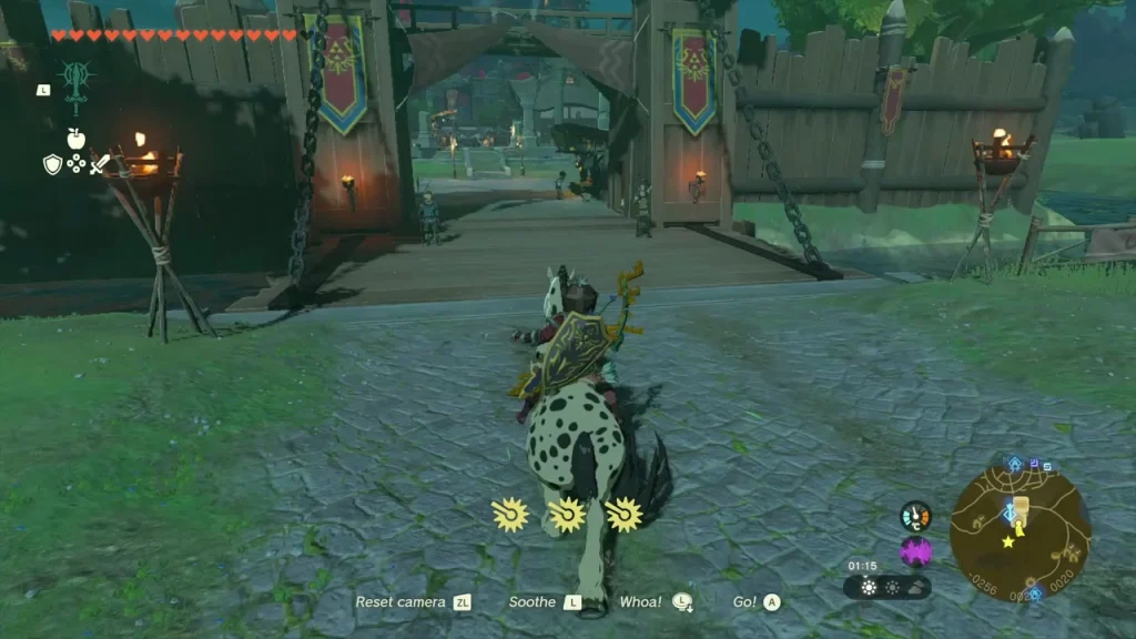 Riding the dappled horse toward the Lookout Landing stable gate