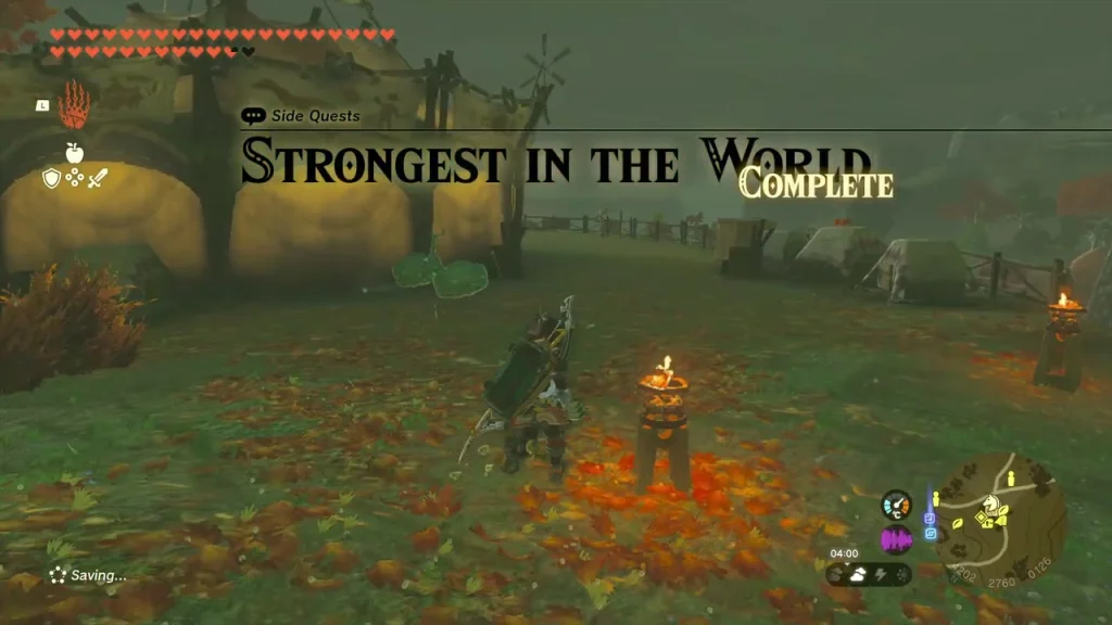 Strongest in the World complete banner beside the stable grounds Strongest in the World complete banner beside the stable grounds