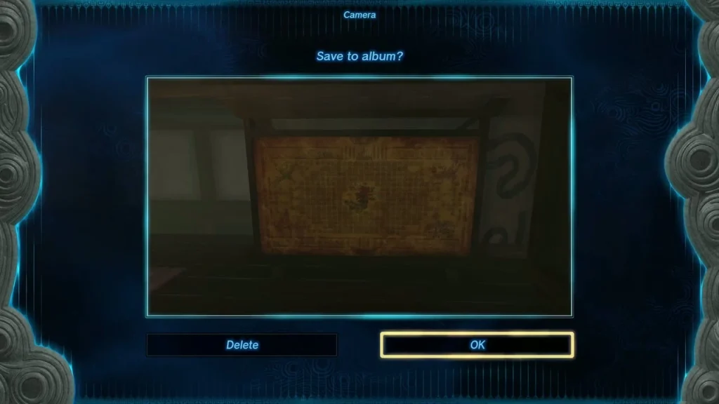 Camera view framing the screen depicting the Calamity