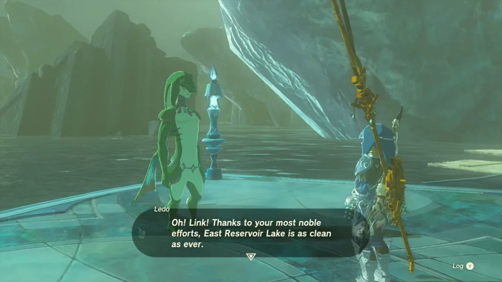 Ledo, a green Zora stonemason, on the dock at East Reservoir Lake Ledo, a green Zora stonemason, on the dock at East Reservoir Lake