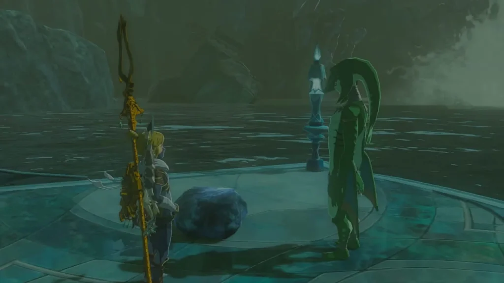 Blue stone set down beside Ledo on the dock Blue stone set down beside Ledo on the dock