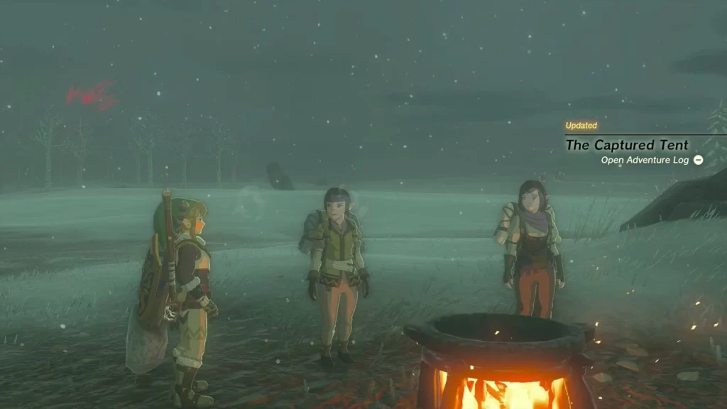 The Captured Tent quest updated notice at the sisters' camp The Captured Tent quest updated notice at the sisters' camp