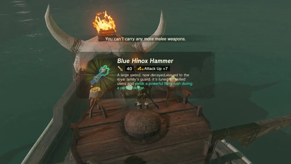 Blue Hinox Hammer item box at the horned bow of a pirate ship