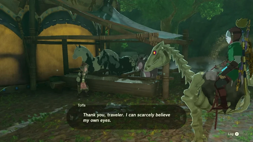 Skeleton Stalhorse beside Toffa at the stable Skeleton Stalhorse beside Toffa at the stable