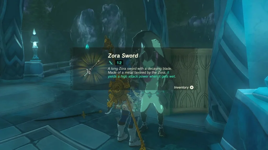 Zora Sword item box shown beside Seggin Zora Sword item box shown beside Seggin