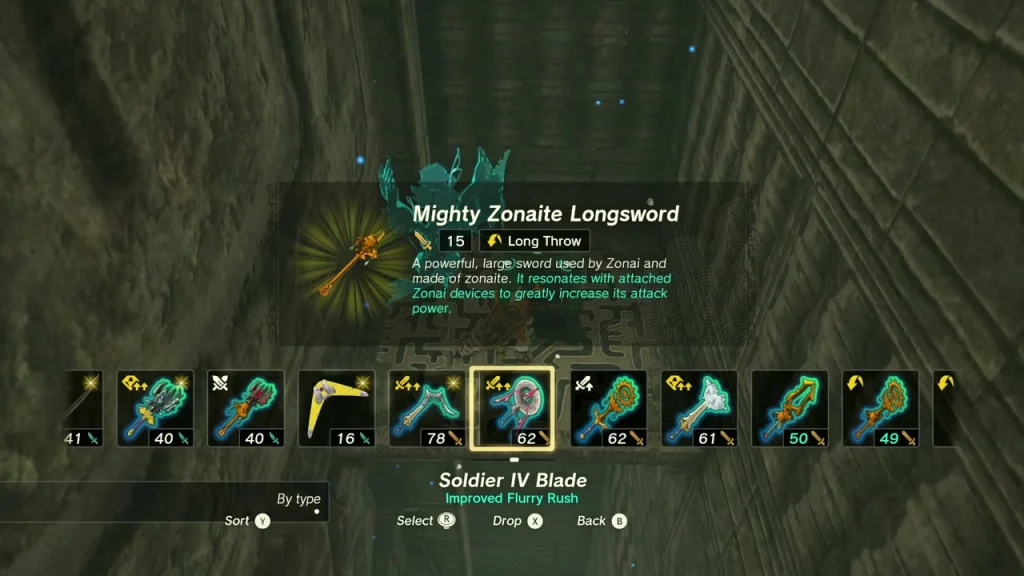 Mighty Zonaite Longsword weapon box from a chest beside a terminal Mighty Zonaite Longsword weapon box from a chest beside a terminal