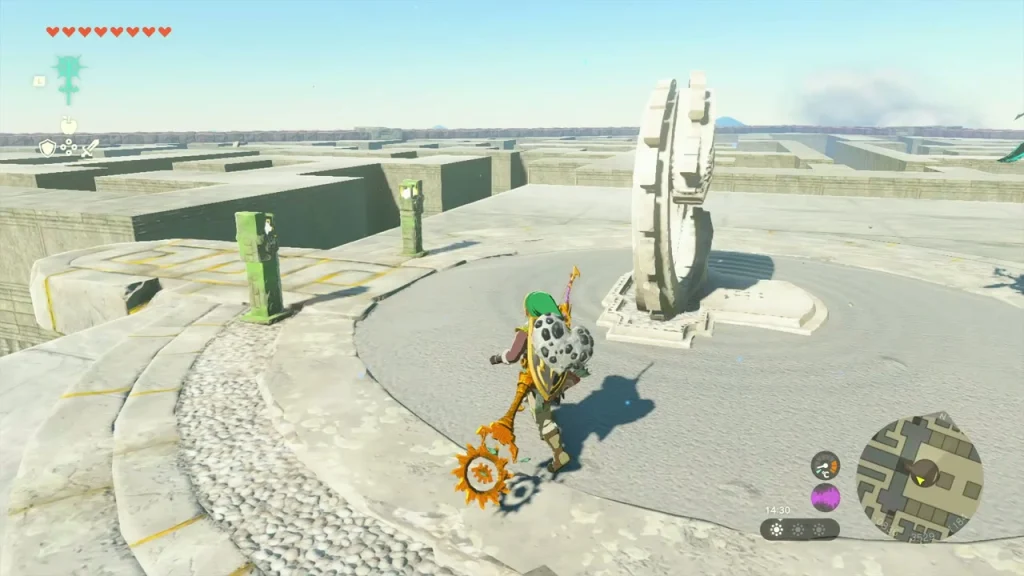 Link at the final terminal ring on the roof with a stone pillar Link at the final terminal ring on the roof with a stone pillar