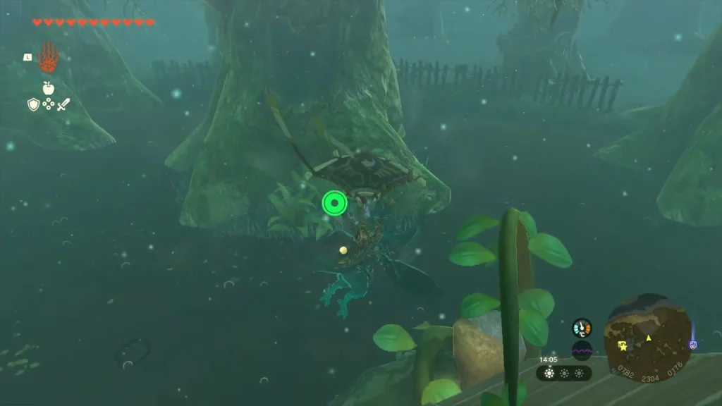 Gliding to the large swamp tree where the Giant Brightbloom Seeds chest sits Gliding to the large swamp tree where the Giant Brightbloom Seeds chest sits