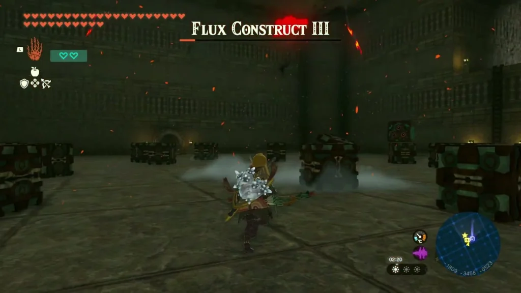 Flux Construct III arena strewn with stone blocks