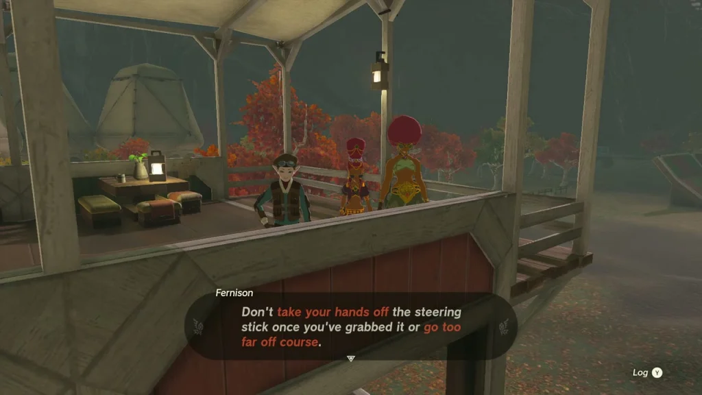 Fernison at the race start platform reminding you not to release the steering stick Fernison at the race start platform reminding you not to release the steering stick