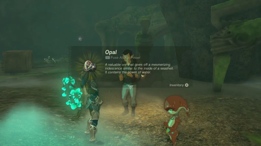 Opal item box held beside Sasan and Finley
