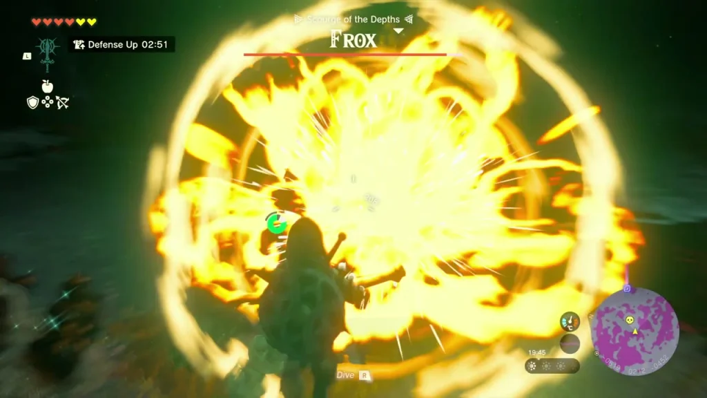Bomb blast against the Frox in the Depths Bomb blast against the Frox in the Depths