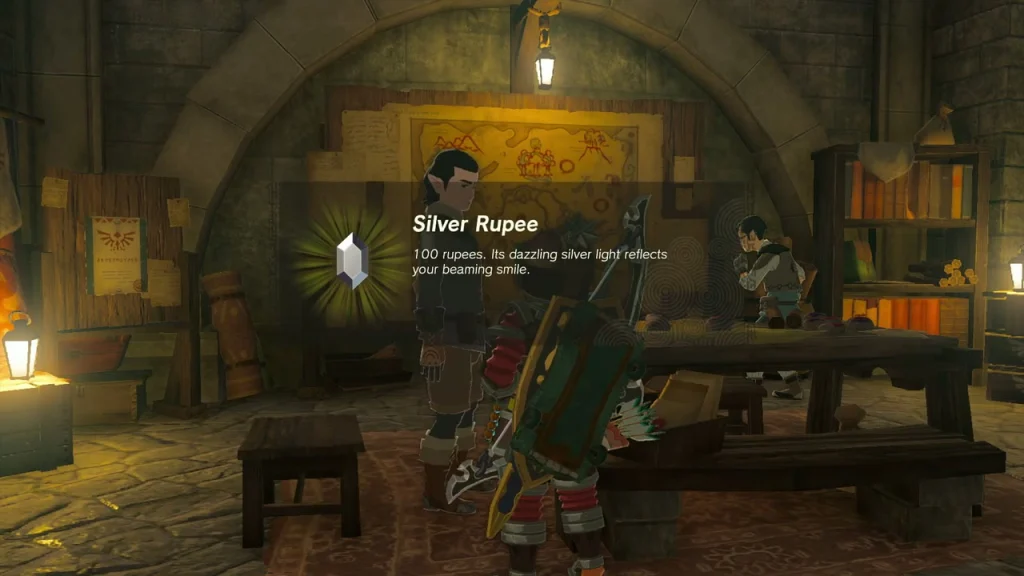 Silver Rupee item box worth 100 rupees received from Gralens