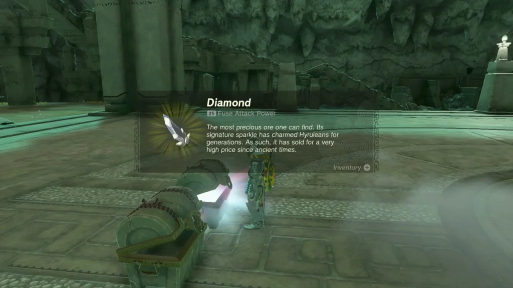 Diamond item box held up beside the second chest Diamond item box held up beside the second chest