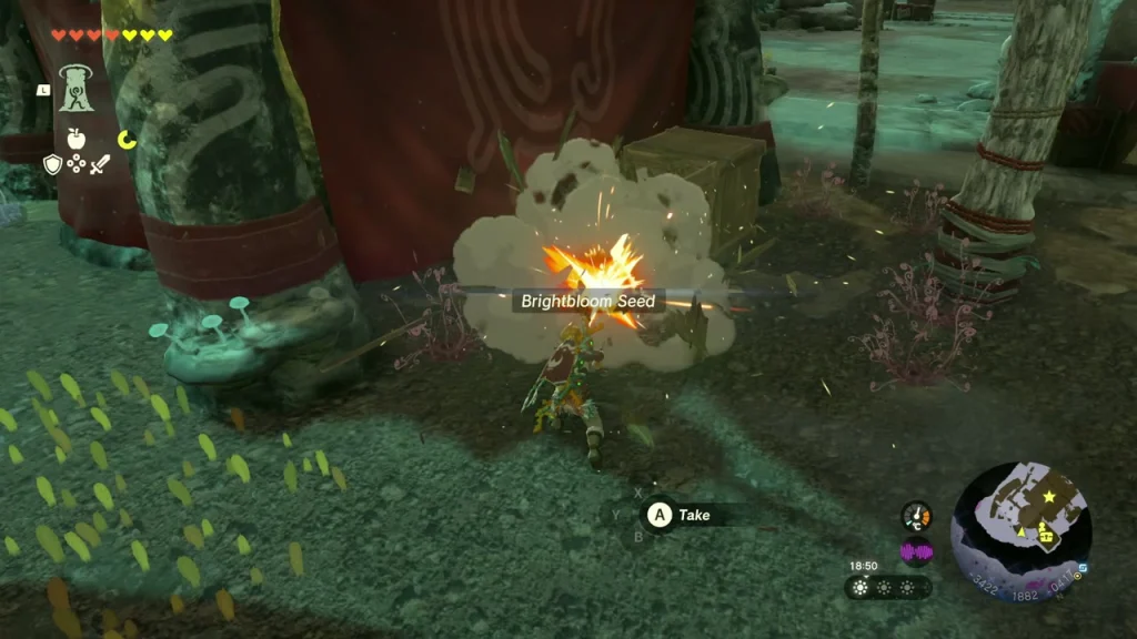 Breakable crate with a Brightbloom Seed to take in the Yiga camp Breakable crate with a Brightbloom Seed to take in the Yiga camp